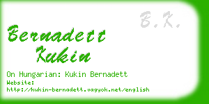 bernadett kukin business card